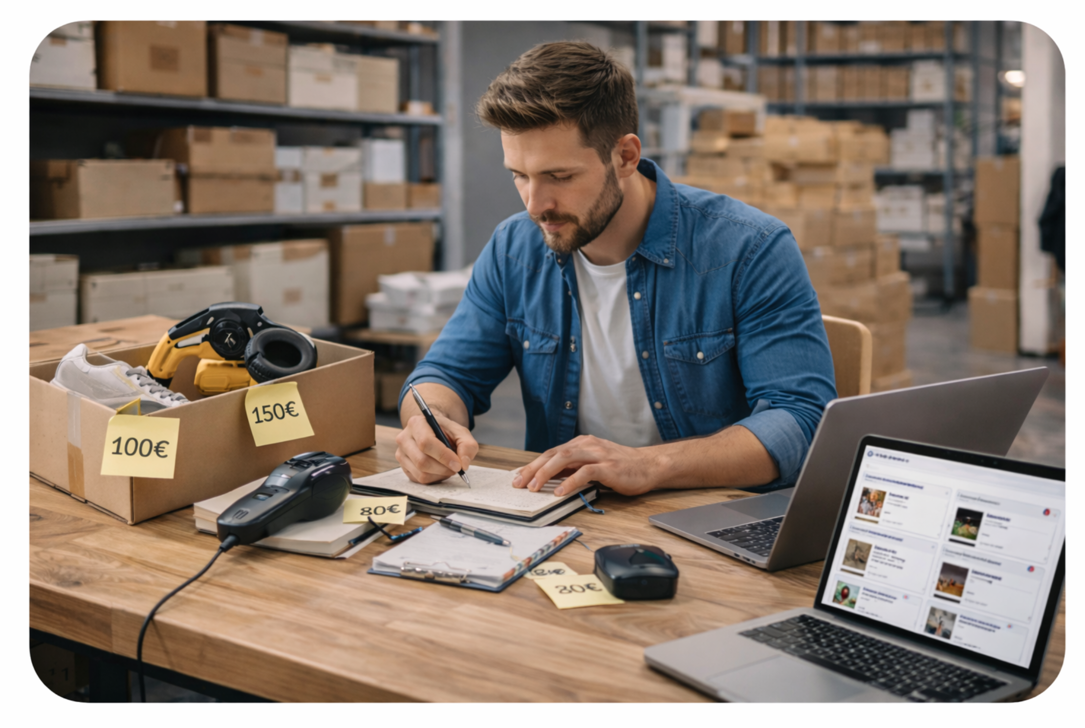 Preparación y organización de productos procedentes de devoluciones para su reventa en marketplaces